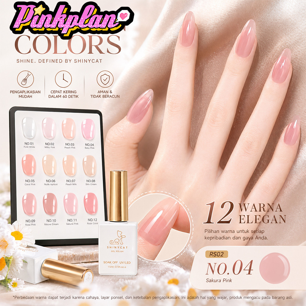 Set Cat Kuku 12 Warna Peach Oolong Premium Gel Peach Oolong Koleksi Lengkap Oolong dengan Kotak Hadi