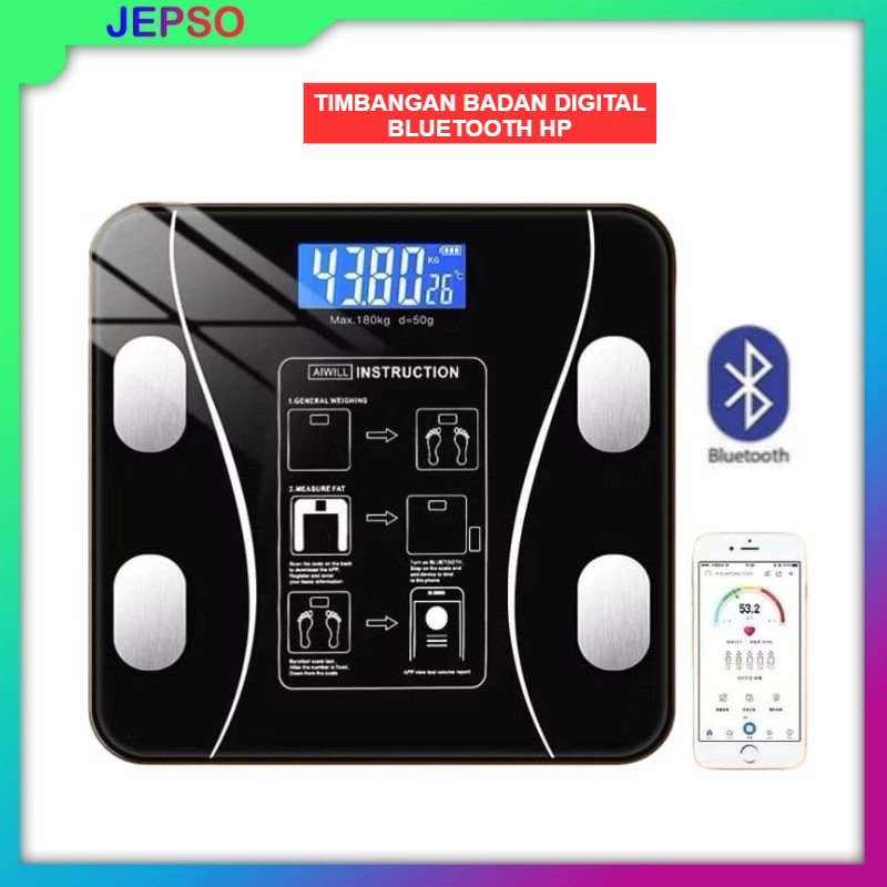 Timbangan badan fat  / Timbangan badan bluetooth hp / timbangan lemak fat berat badan / Timbangan Ba