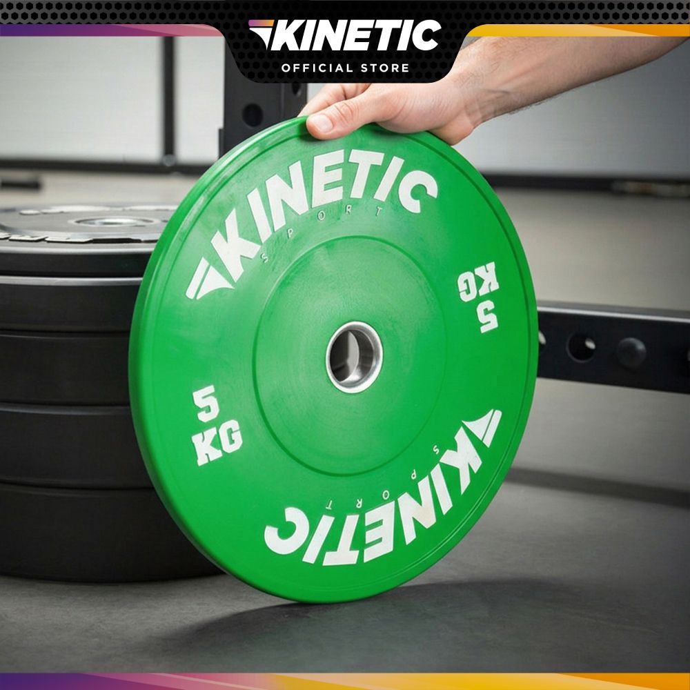 Kinetic Rubber Bumper Plate Beban Angkat Alat Fitness Piringan Barbel Perlengkapan Gym Alat Workout