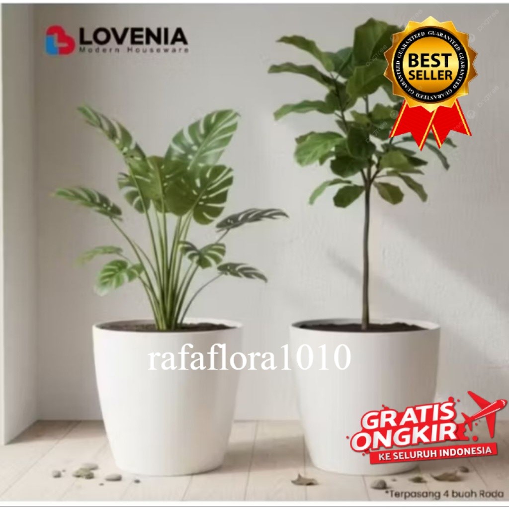 Pot Bunga Lovenia 40// pot model Keramik Roda 4 Bisa Untuk BAK AIR