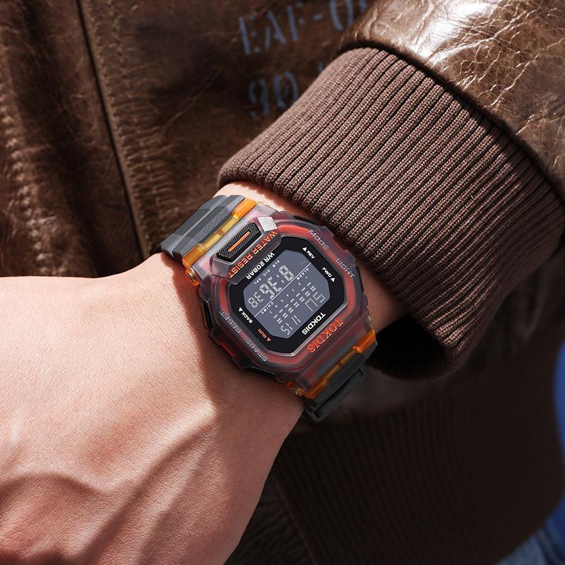 Jam Tangan Pria Tokdis 02573 Rubber Digital Original water resist 3 ATM Kaca Watches