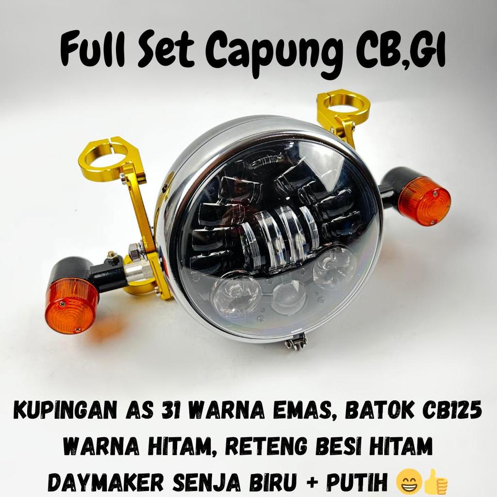 Daymaker + Batok CB125, Lampu + Batok CB125 Daymaker senja Biru + Putih Motor CB GL Full Set CB,Gl