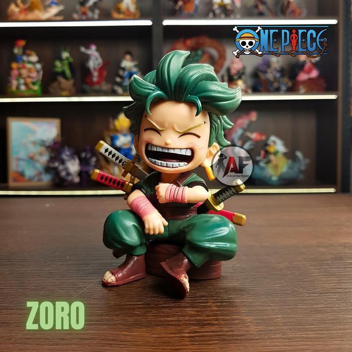 Action Figure One Piece Happy Luffy Zoro Sanji Chibi CR Studio Design Recast - ZORO