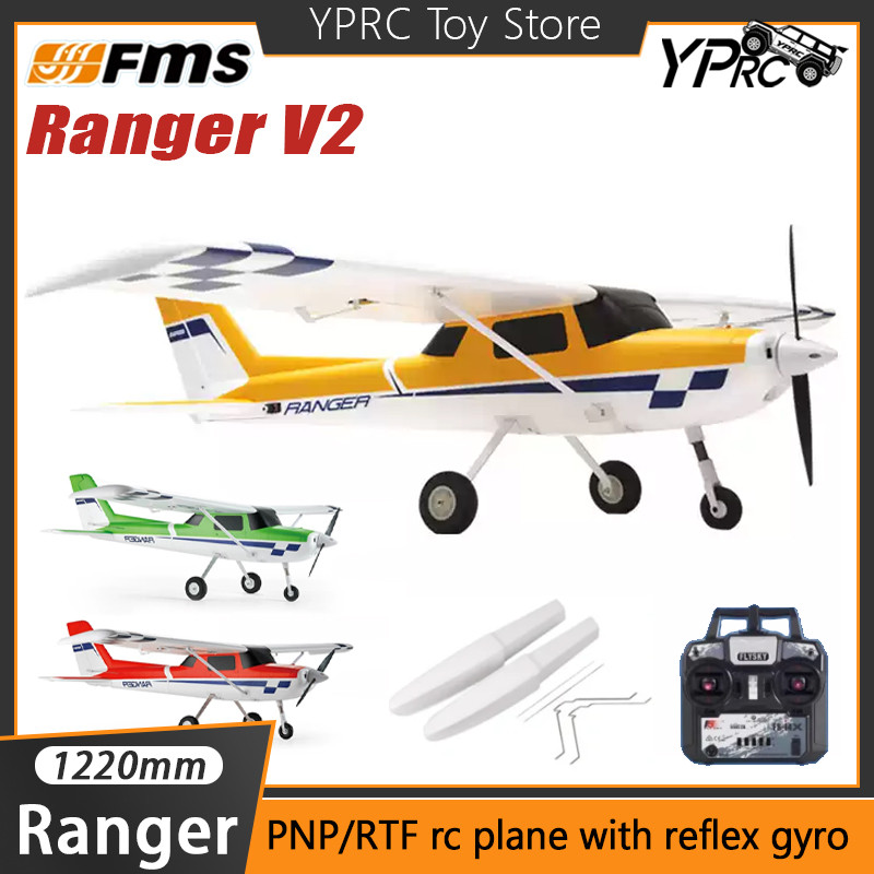 FMS Rc Plane 1220mm Ranger V2 Trainer PNP RTF Rc Airplane with Reflex Gyro Fall Resistance Novice Pl