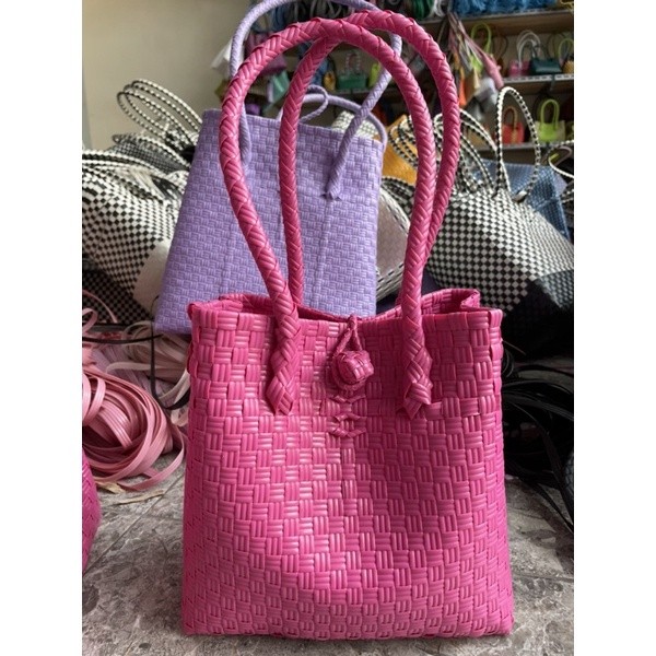 ReadyTas Kekinian  Anyaman Jali Premium Pink Semu Merah / Magenta
