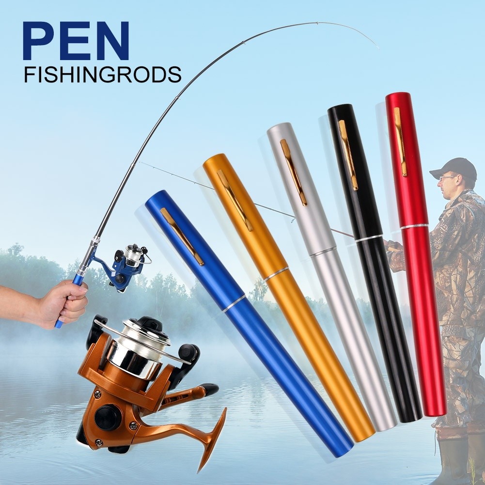 SIMZET_SHOP Sougayilang joran pancing Set Pancingan Pulpen Mini Fishing Rod Pen Joran Pancing Pulpen