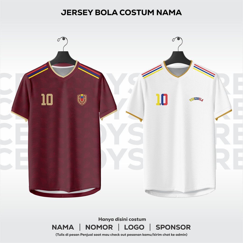 Celiboystore-Jersey Bola Timnas Venezuela Freee Nameset