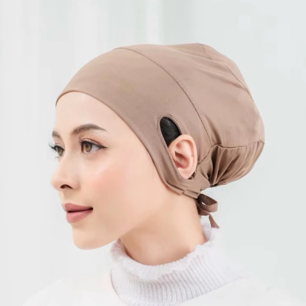 CIPUT Kerudung Lubang Telinga Bahan Jersey Premium Daleman Hijab Anti Budeg
