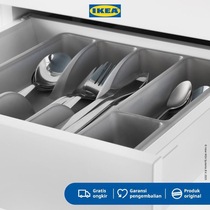 Harga Murah IKEA SMACKER Tempat Sendok untuk Laci / Baki Peralatan Makanan Abu-Abu Tua 31x26 cm