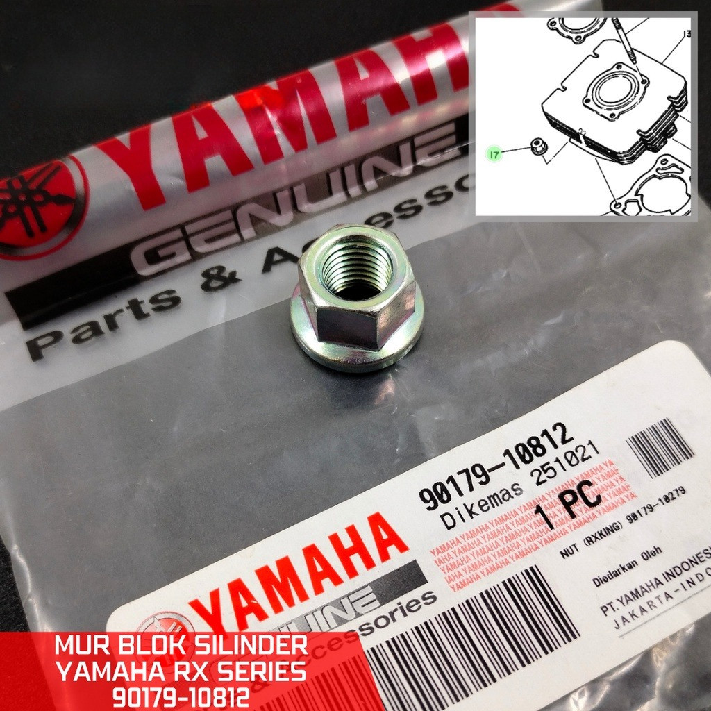 Mur blok krengkes rx king rxk rxking Original yamaha 90179-10812 - Mur 14 block cylinder