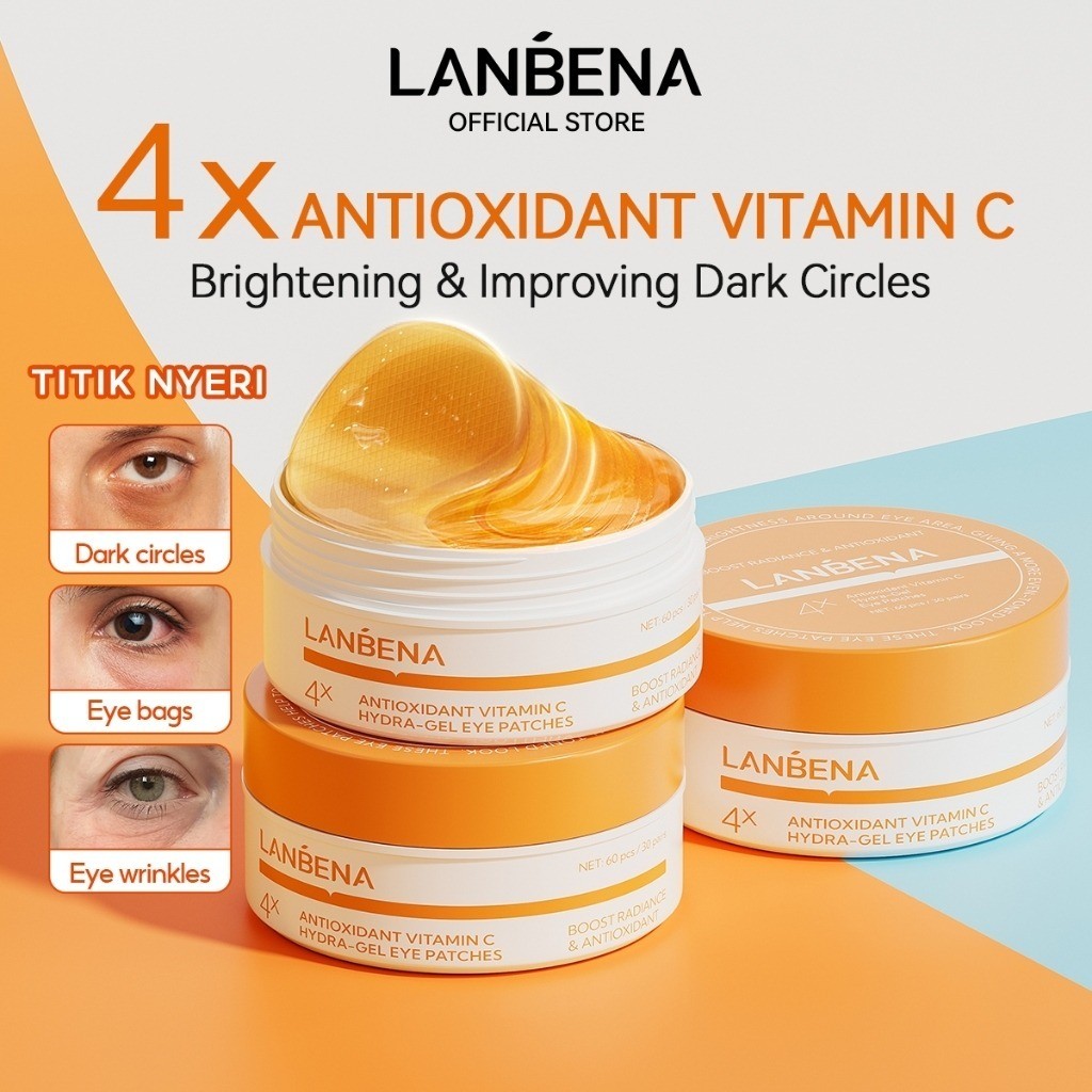 (ORIGINAL) LANBENA Vitamin C Eye Mask 60pcs (30 Pairs) – Masker Mata Anti Panda, Kurangi Bengkak & G