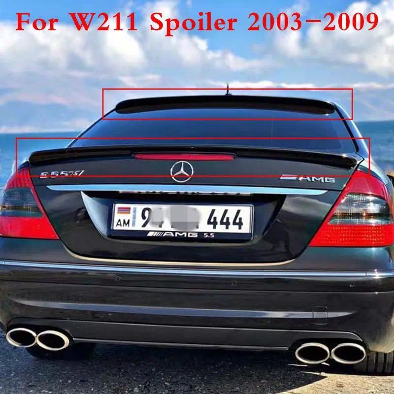 For W211 Spoiler 2002-2009 Mercedes-Benz W211 E-class E200 E260 Spoiler ABS plastic Material Car Rea