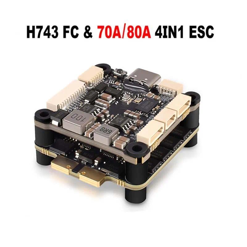 9imod H743 drone flying tower, flight control 70A/80A 4-in-1 ESC