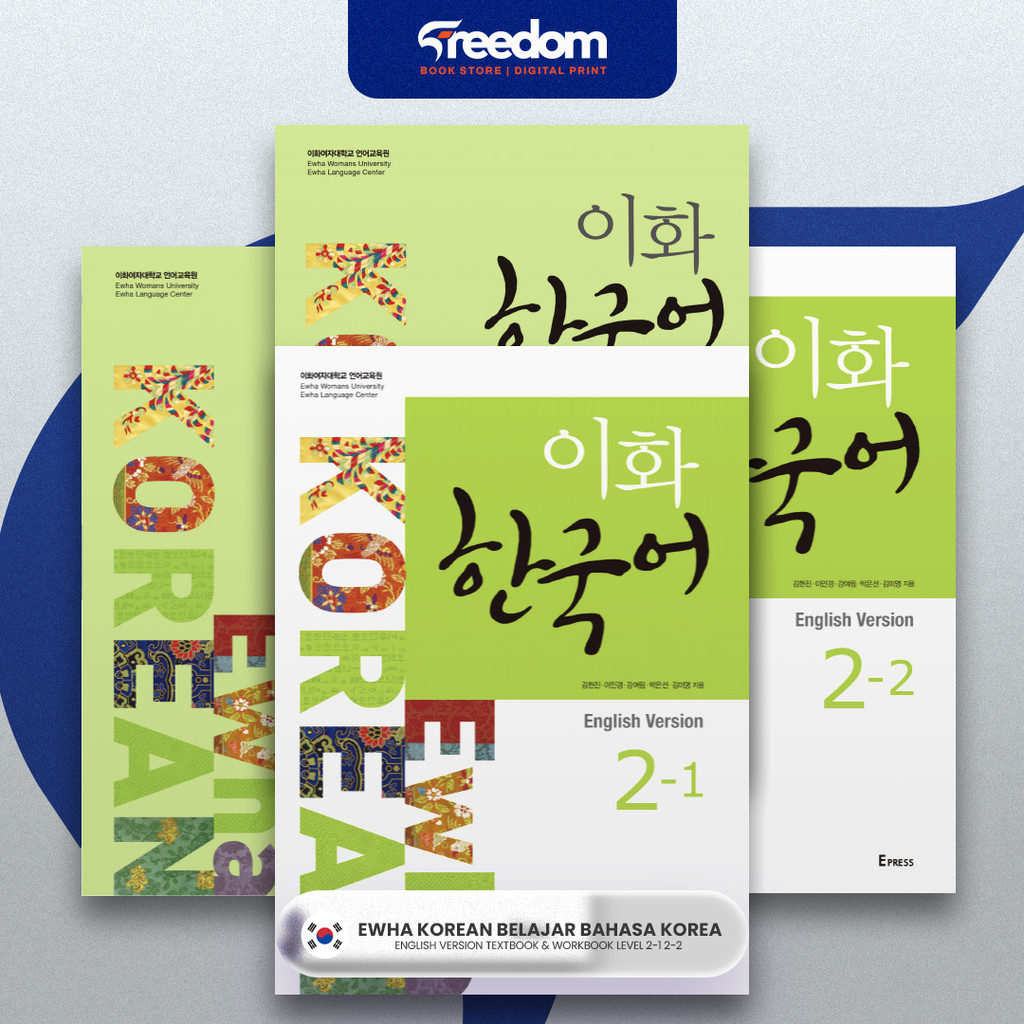 Buku Ewha Korean 2-1 & 2-2 English Version | Ewha Korean Textbook & Workbook Level 2 | Belajar Bahas