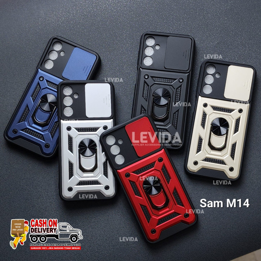 Samsung M14 Samsung M23 Case Robot Slide Kamera Protect + Ringstand Samsung M14 Samsung M23 TRANSFOR