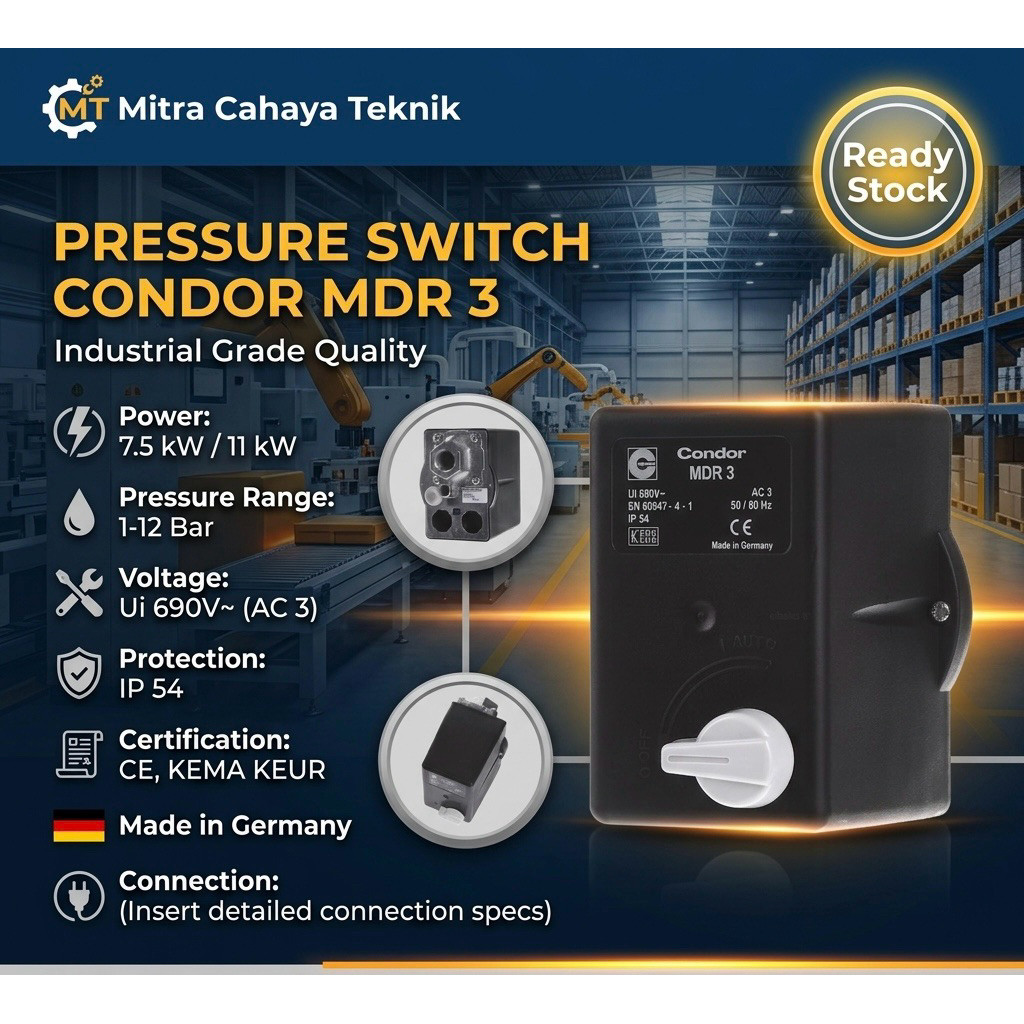 CONDOR MDR.3-11 PRESSURE SWITCH CONDOR MDR3 OTOMATIS CONDOR