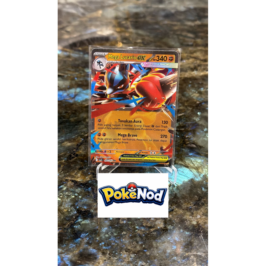 Mega Lucario eX m2a 092/193 RR - Mega Dream EX Indo - Kartu Pokemon TCG Indonesia Origininal sleeve