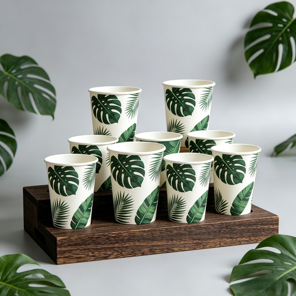 Gelas Kertas Custom Motif | Paper Cup Bergambar 8oz 12oz Single Wall  | Cup Kopi Panas Dingin Food G