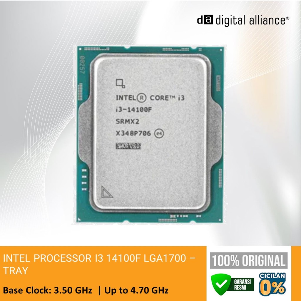 INTEL PROCESSOR I3 14100F LGA1700 - TRAY