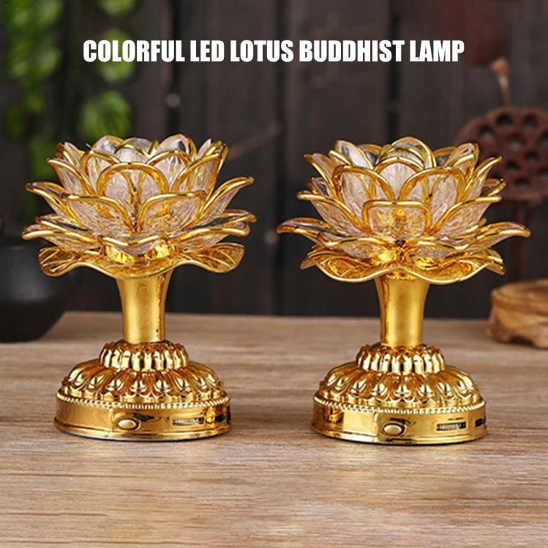 Lampu Sembahyang LED Teratai + Radio Buddha 39 Lagu Lampu Doa Elektrik