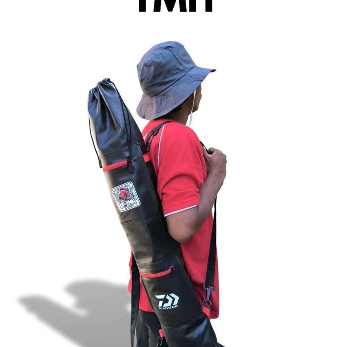TMH Tas pancing serut sintetis dua saku Tas pancing anti air waterproof Tas pancing kekinian Tas pan
