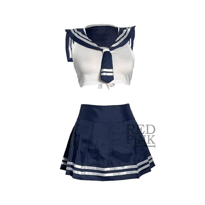 [ RedPink ] Setelan Seragam Cosplay Lingerie Custome Siswa Pelajar Jepang Kekinian Style With Atasan
