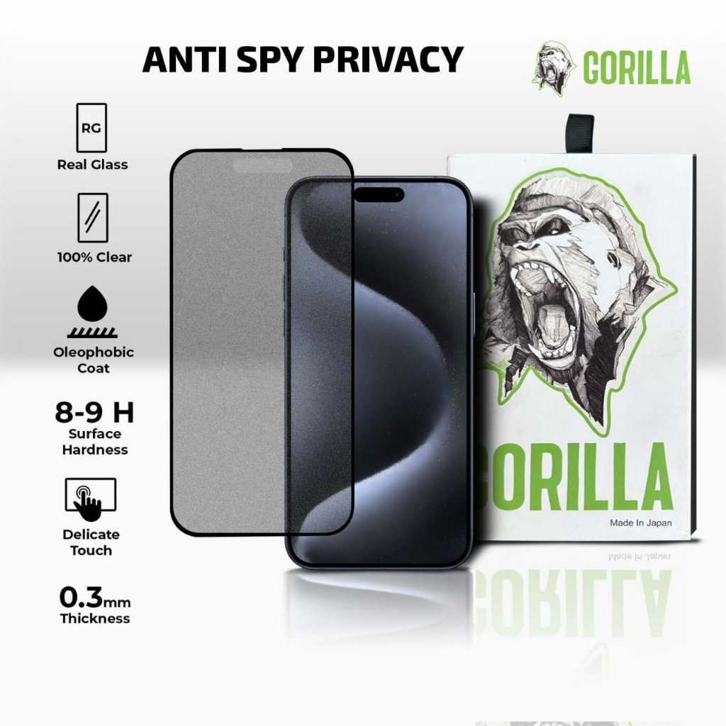 Tempered Glass iphone 11 / 11 Pro / 11 Pro Max GORILLA Pelindung Layar Privacy Anti Spy Full