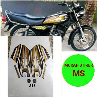 lis body/striping +Emblem Yamaha RX King New 2007 Kuning Hitam kw super
