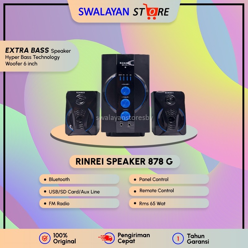 SPEAKER KARAOKE BLUETOOTH MULTIMEDIA RINREI SR-878G BONUS MIC