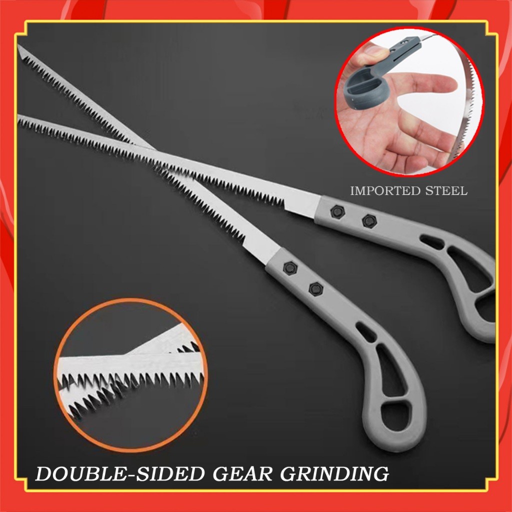 Gergaji Kayu Mini Bahan Baja Gergaji Potong Kayu Super Tajam Hand Gergaji