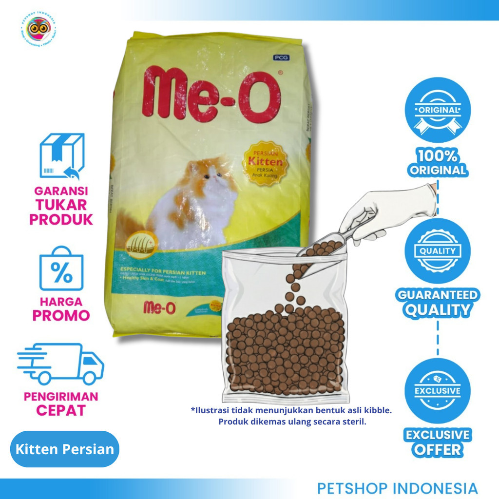 Meo Kitten Persian Kemasan Repack - Makanan Kering Anak Kucing Persia