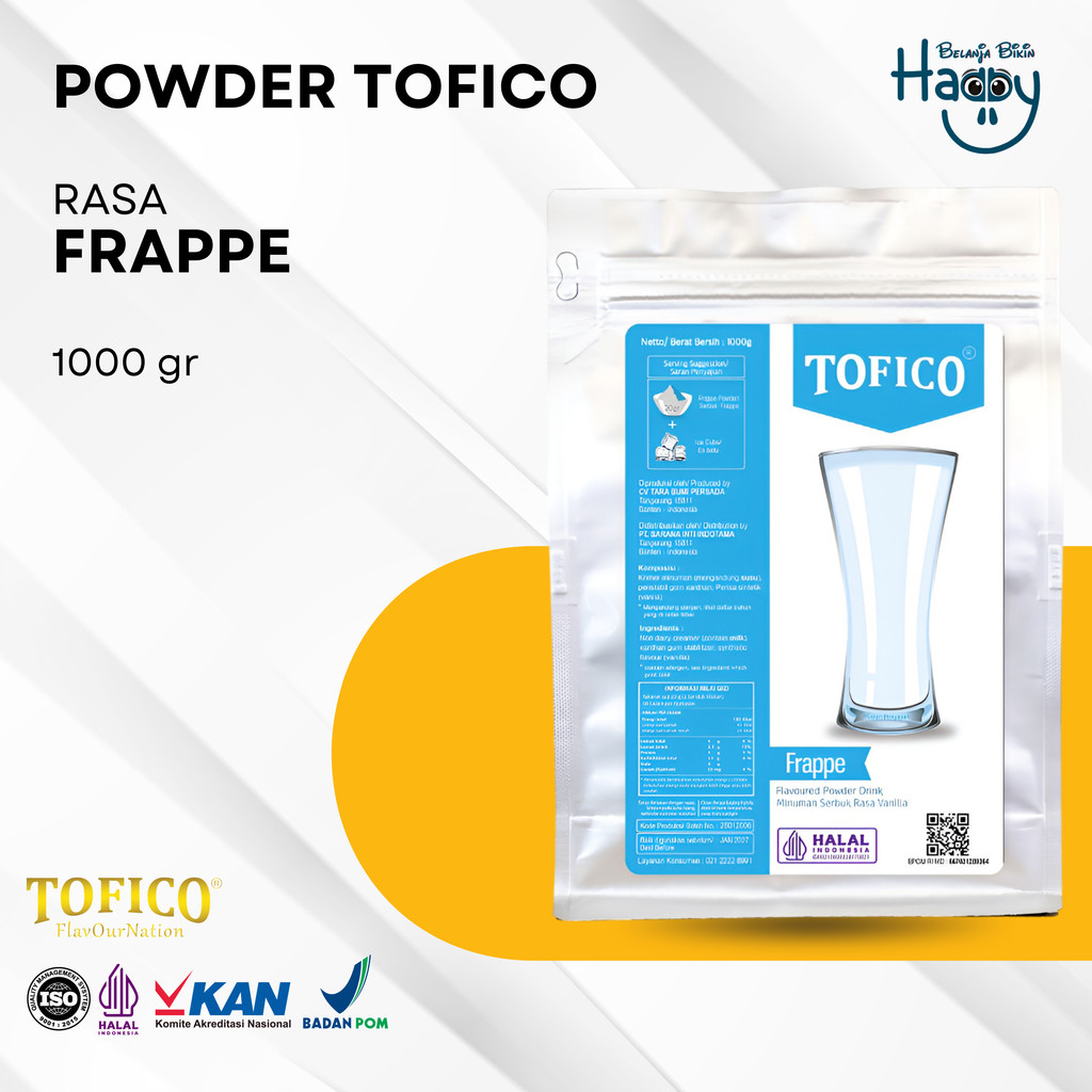 BBH Tofico Frappe Powder 1kg - Bubuk Minuman Rasa Frappe Tofico Original Premium Frappe Klasik Halal
