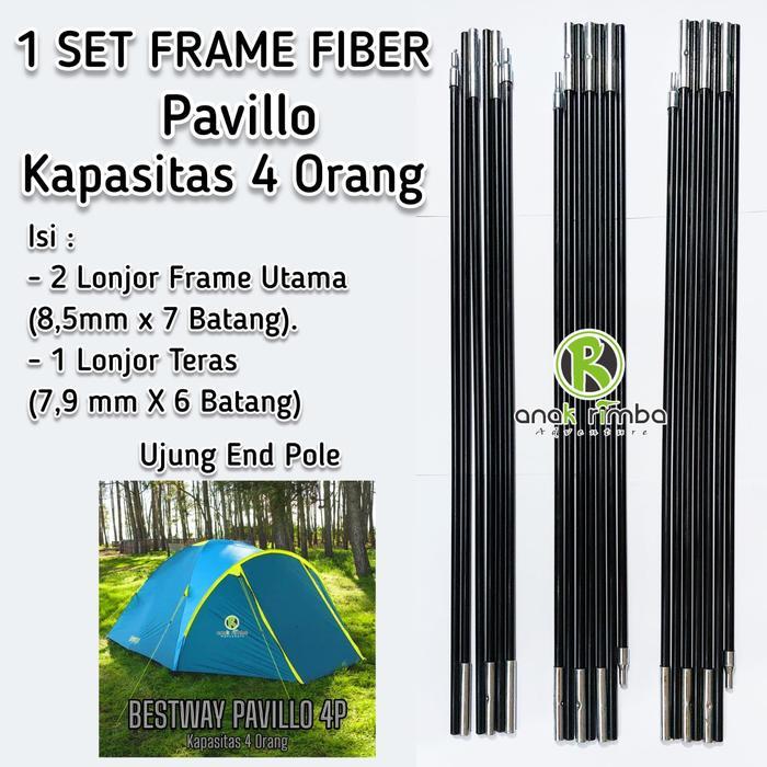 FRAME TENDA DOME PAVILLO KAPASITAS 4 ORANG - 1 SET LENGKAP