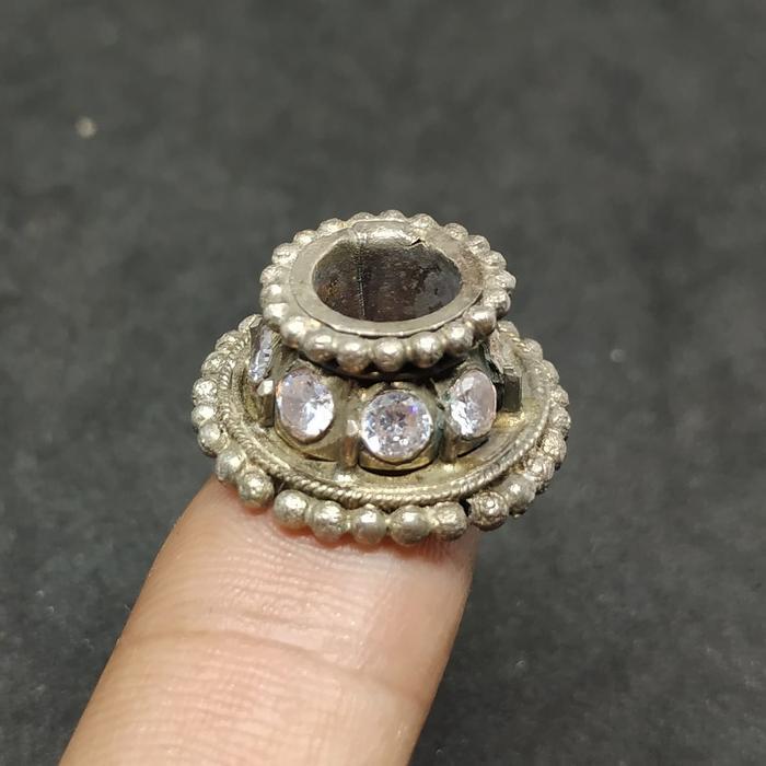 Mendak Keris Perak Silver Hias Batu Yakut Model Lawasan JM