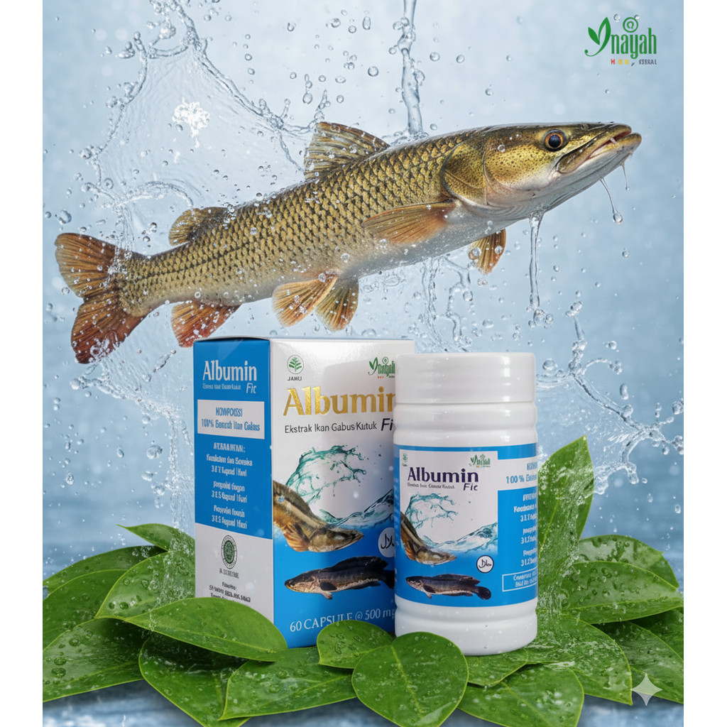 Albumin Fit Kapsul Ekstrak Ikan Gabus 60x500mg || Albumin Fit Obat Pasca Operasi Ekstrak Ikan Gabus 