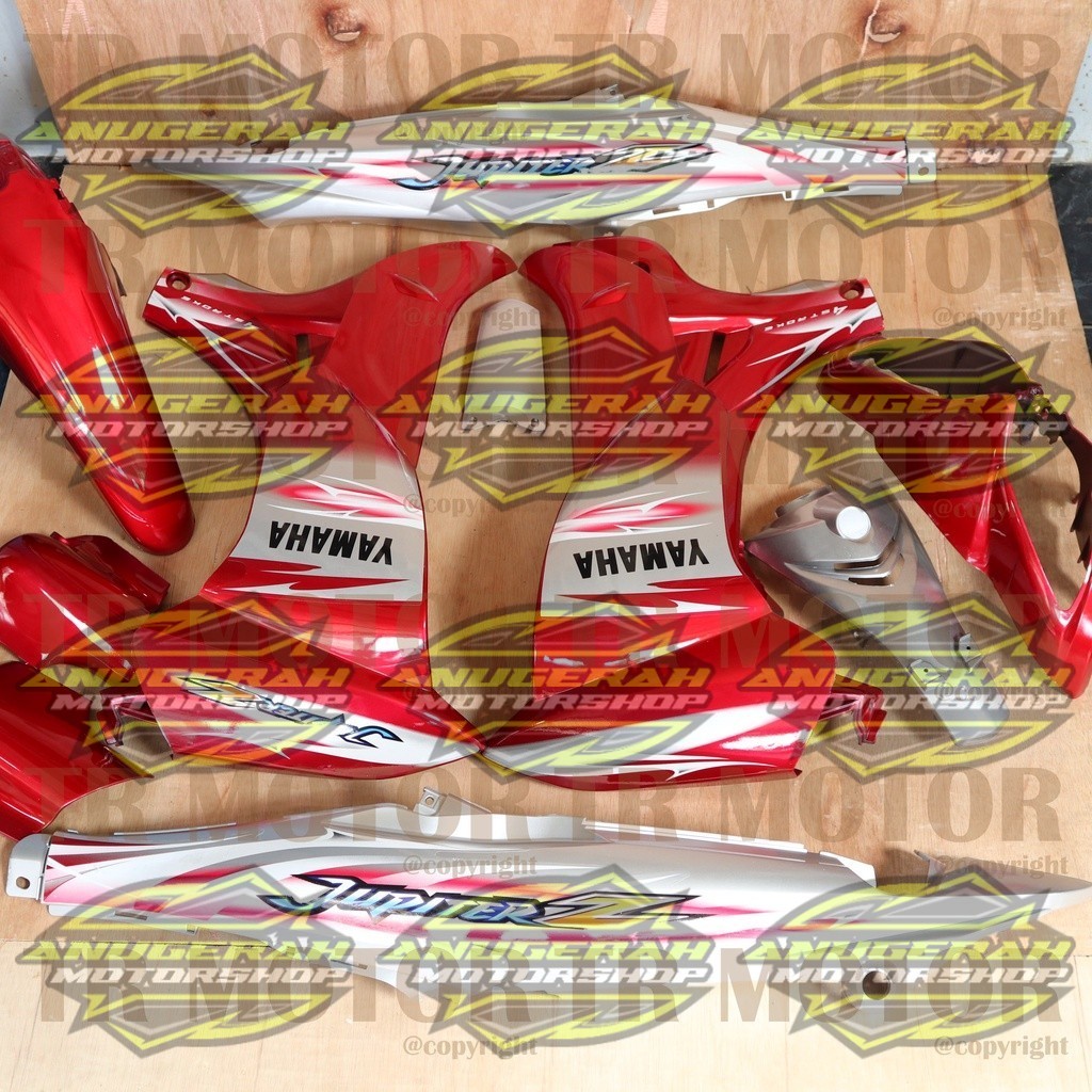 Cover Body Jupiter Z New Burhan 2007 Merah Silver Full Set Halus Bodi Jupiter Z Burhan Body Jupiter 