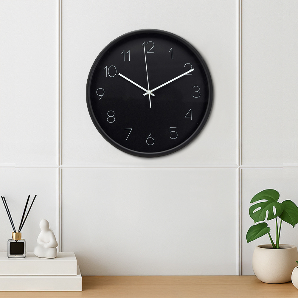 Informa 30 cm Jam Dinding 6911 - Hitam Wall Clock Jam Tembok Aesthetic Dekorasi Rumah Hiasan Dinding