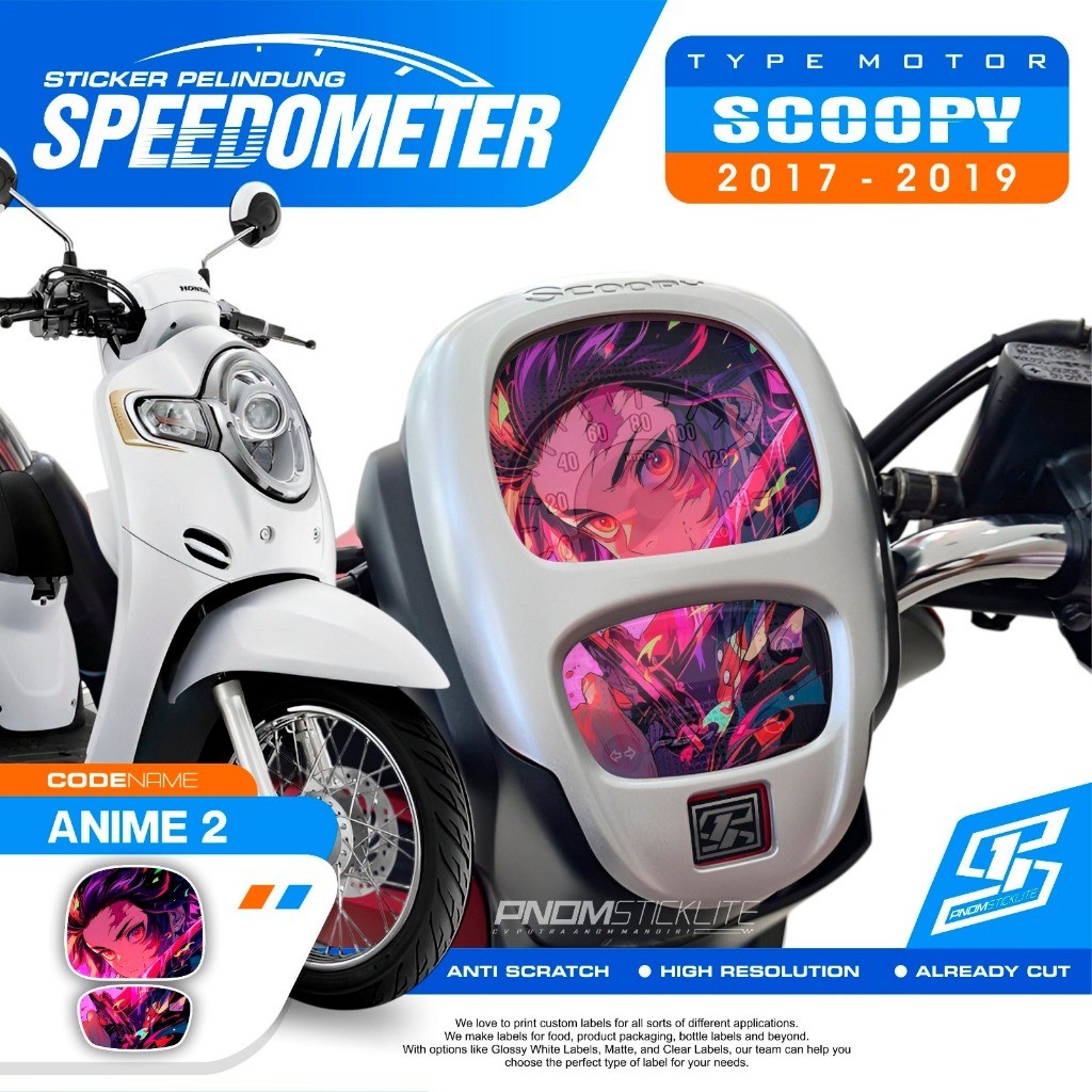 Antigores speedometer Scoopy 2017 2018 2019 Sticker Spidometer motor scoopy gen 3 motif anime
