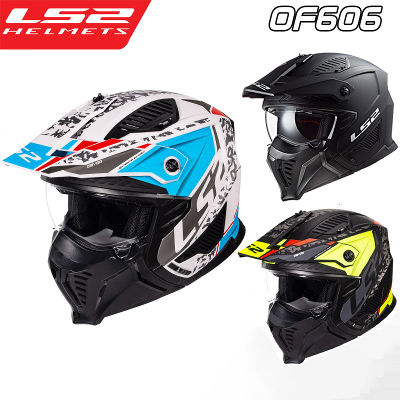 Original LS2 OF606 Motorcycle Helmet LS2 DRIFTER Modular Helmet Motorbike Off-Road Combination Full 