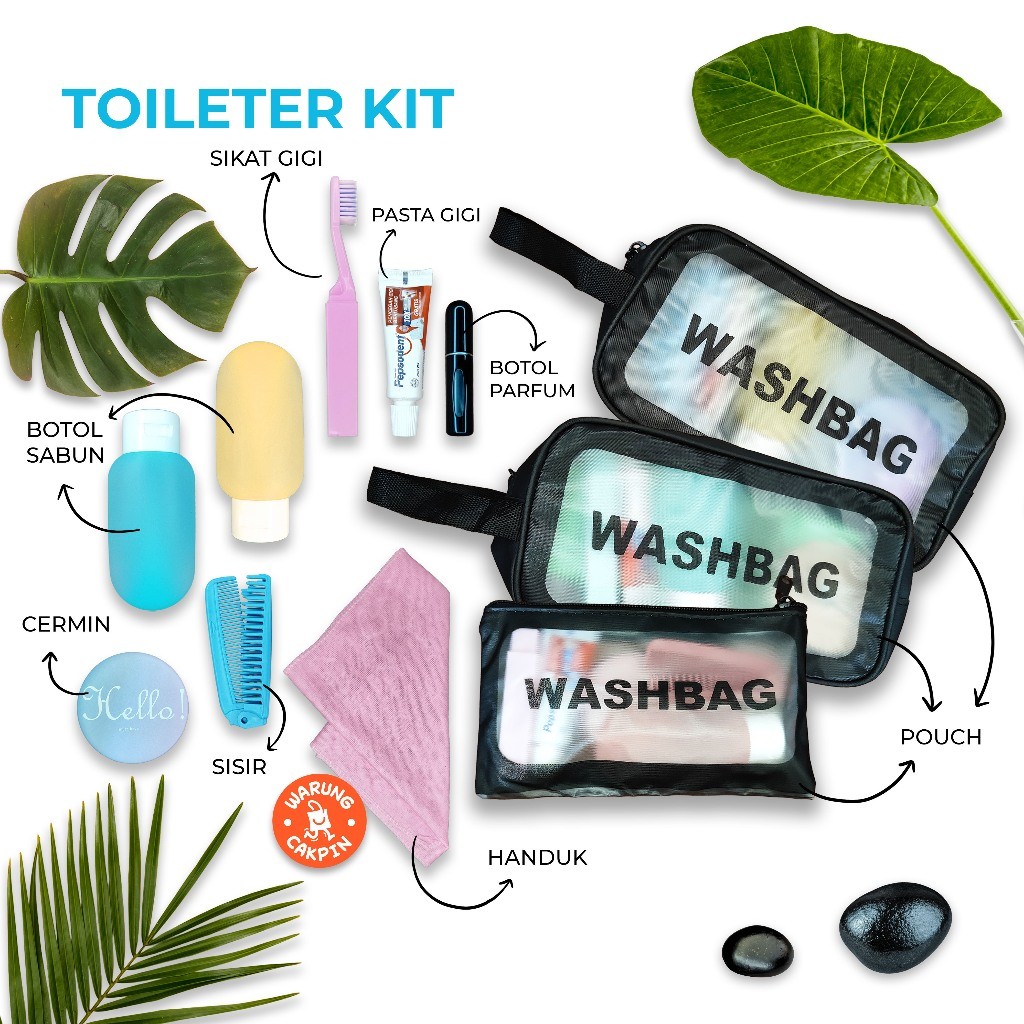 taviraco - Peralatan Perlengkapan Mandi Traveller Kit Tas Pouch Traveling Toiletries Kit Travel Orga