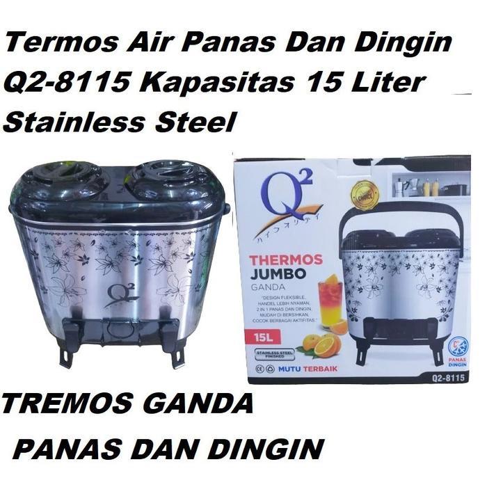 Q2 Thermos drink jar Ganda Jumbo 15 liter 8115 - Termos Ganda Panas Dingin Stainless Steel - RD Vacu
