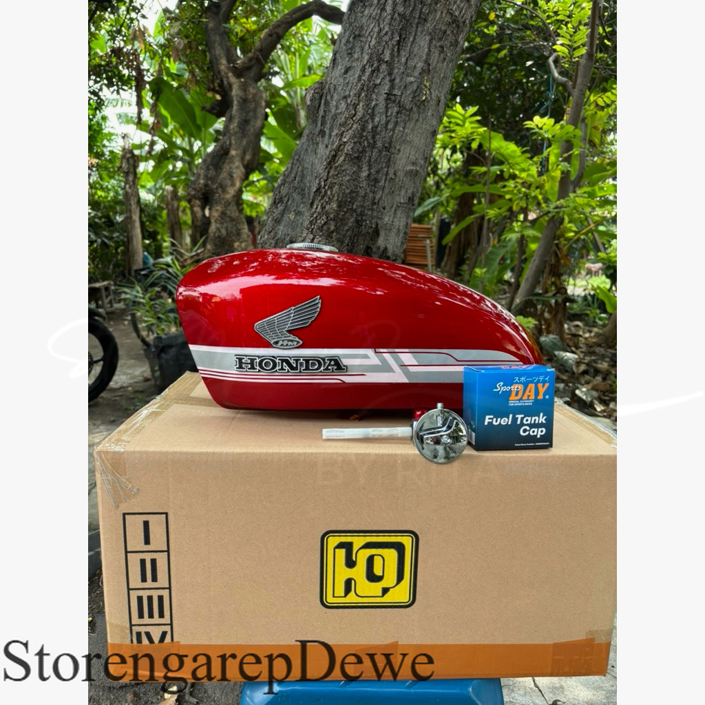 tangki honda cb 100 cb125 press galvanis tangki merah sirip putih set kran tangki merah maroon murah