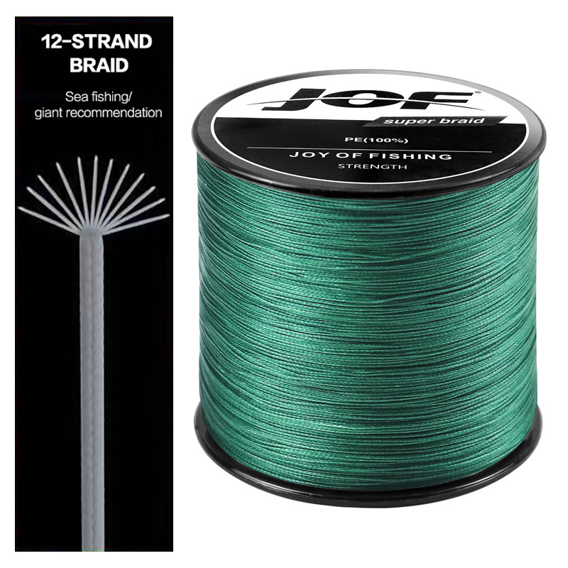JOF X12 Braided Fishing Line 1000M 500M 300M 12 Strands MultiColor Multifilament Saltwater PE Line 3