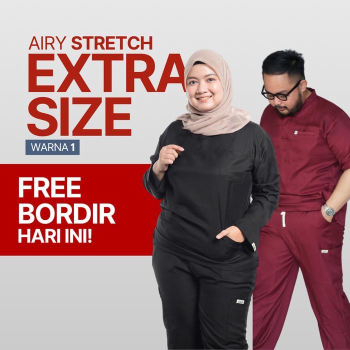 Airy Stretch - EXTRA SIZE - Baju & Celana Home Of Stasis Warna 1 - Jumbo Medical Scrub Doctors Baju 