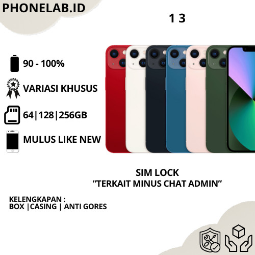 iphone second 13 minus & 12 normal mini 256gb/128gb/64gb original 100% fullset mulus like new inter