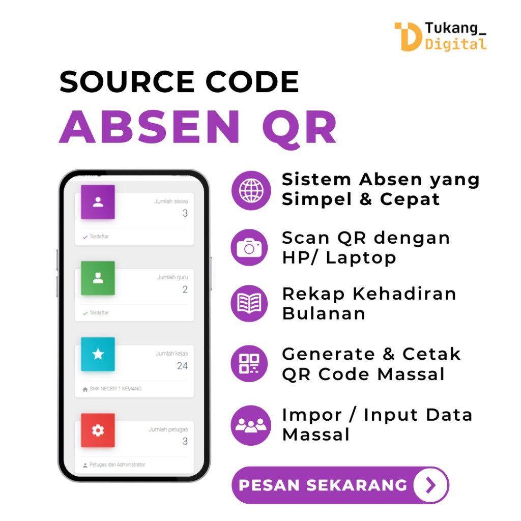 Aplikasi Absen Kehadiran Siswa dan Guru Presensi berbasis Website Source Code