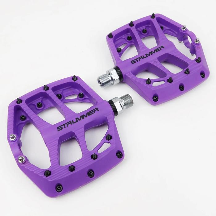 PEDAL STRUMMER NYLON BEARING WARNA UNGU HITAM MERAH BIRU SEPEDA MTB BMX AS BESAR