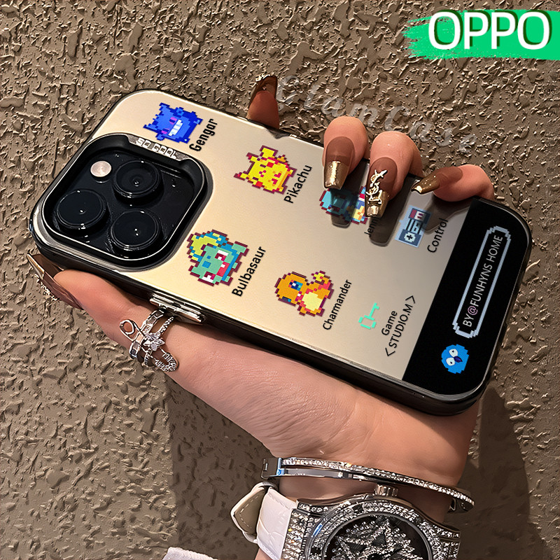 Keren Api Glossy Hologram PC Case OPPO A18 A57 A16 A15 A17 A60 A3x A3s A5s A54 A53 A12 A31 A58 A1K A