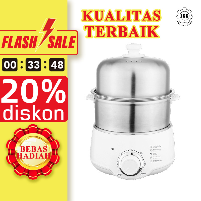 LAHOME Panci Listrik Serbaguna EGG Sarapan Telur Low Watt Elektrik Multifungsi Kukusan Kapasitas 7/1