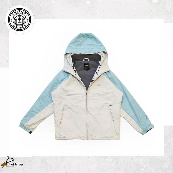 Tactical Outdoor Windbreaker Snowboard Hoodie Jacket Belfe by Descente White Light Peach Blue Color 
